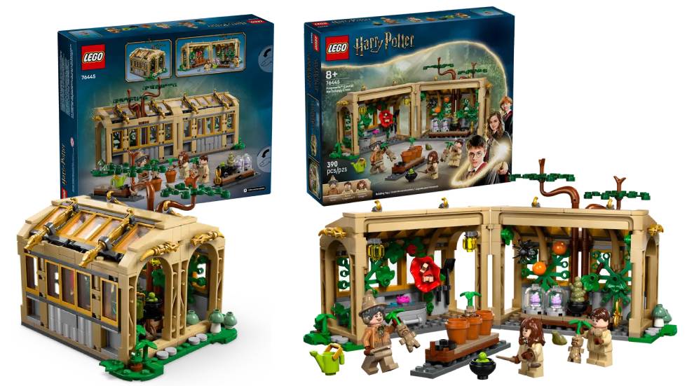 LEGO Harry Potter Hogwarts Castle Herbology Classs (76455) summer set for 2025, with Professor Sprout, Hermione and Neville partaking a class involving a Mandrake plant