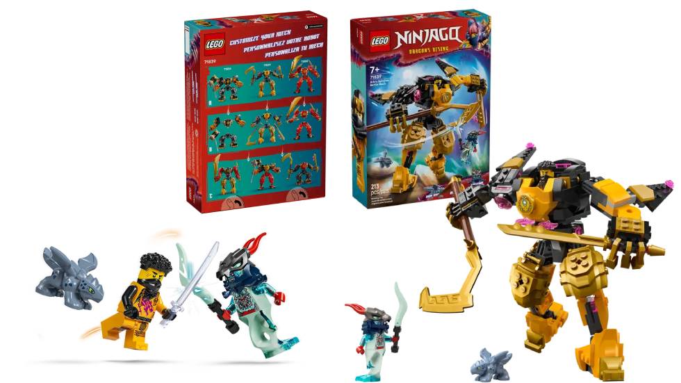 LEGO Ninjago Arins Spinitzu Battle Mech mech with various additional sub-assembly options due in summer of 2025.