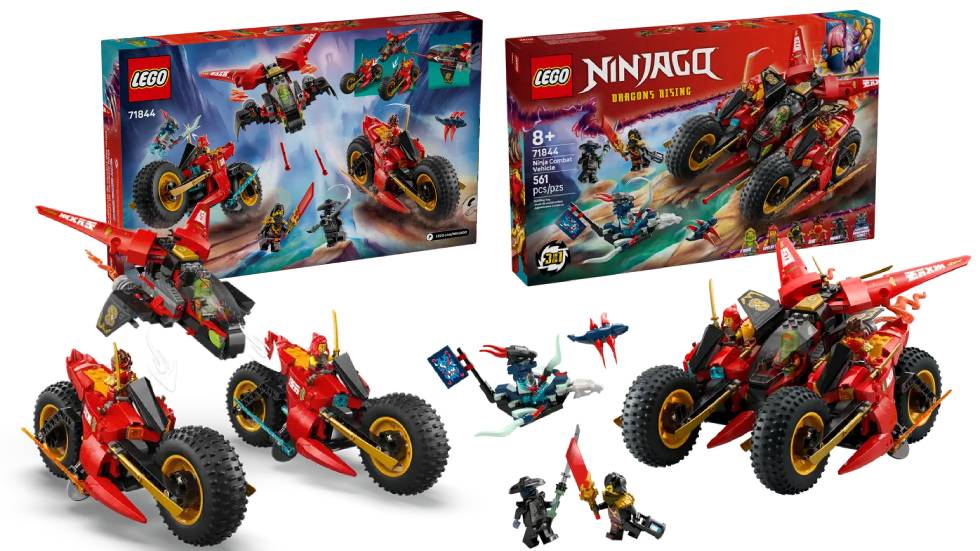 LEGO Ninjago Ninja Combat Vehicle (71844) vehicle complete with three sub-assembly options due for the summer of 2025
