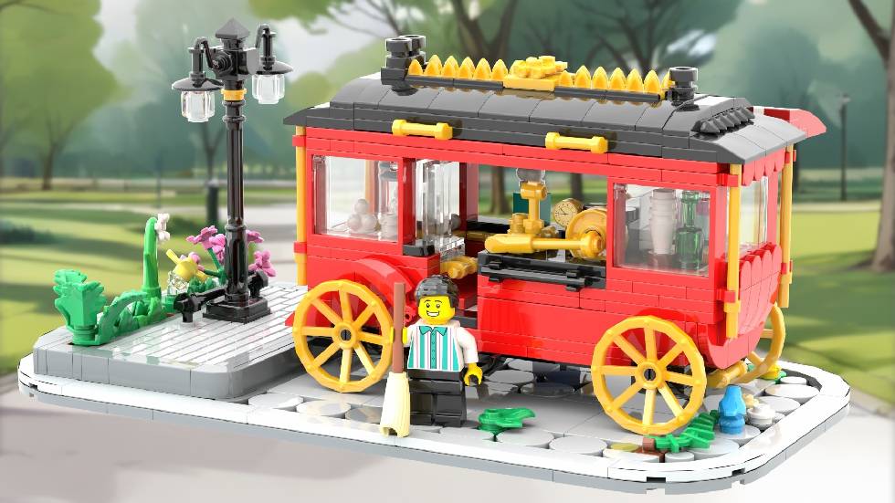 BrickLink Designer Program Series 5 winner - Popcorn Wagon - proprietor minifig
